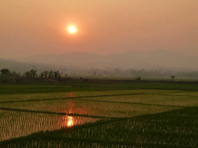 coucher soleil route chiang rai